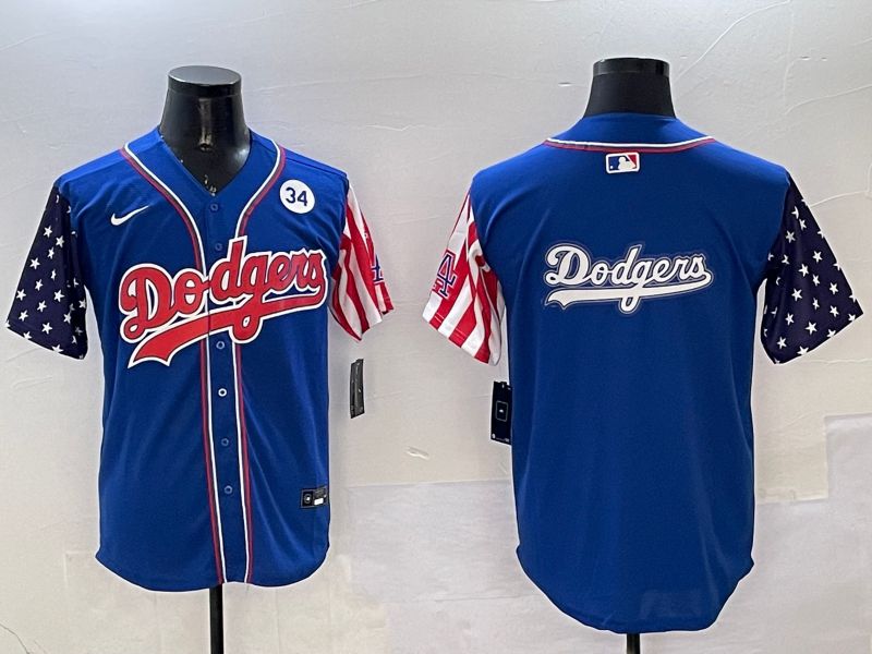 Men Los Angeles Dodgers Blank Blue a generation of national flags Joint name 2025 Nike MLB Jersey style 16->los angeles dodgers->MLB Jersey